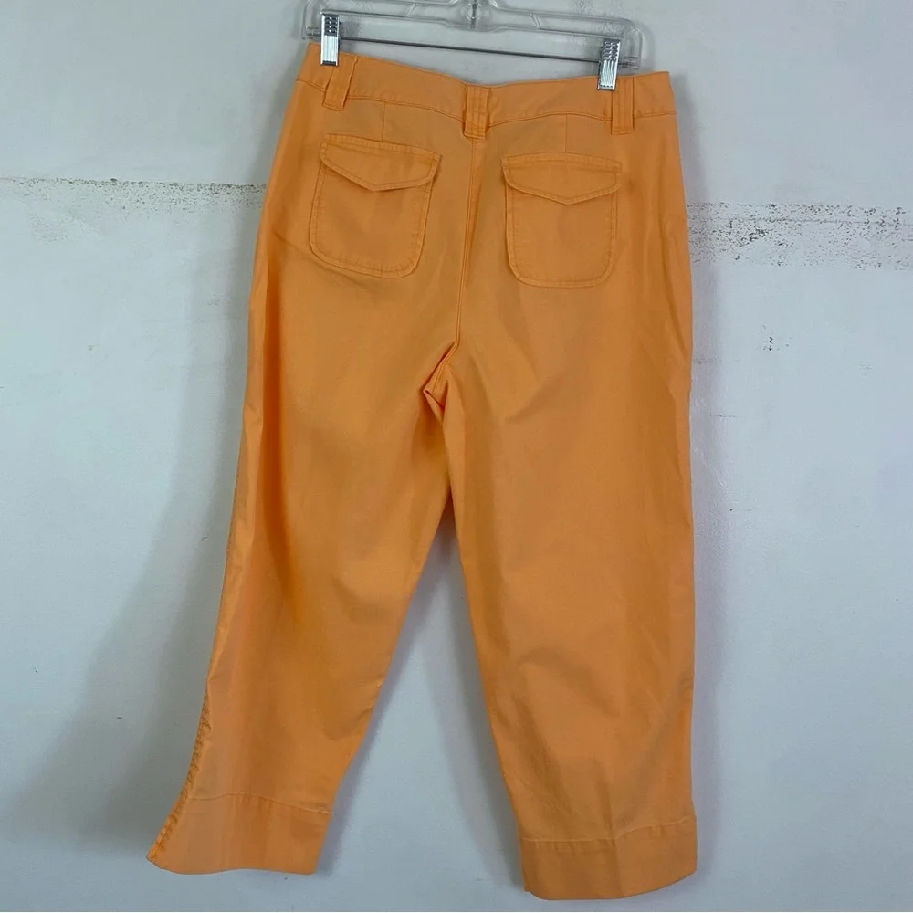 TALBOTS orange cream cotton summer crop pants - Picture 3 of 6